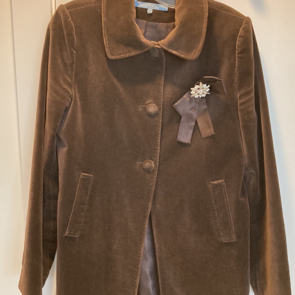Vintage style brown Velveteen 3/4 jacket